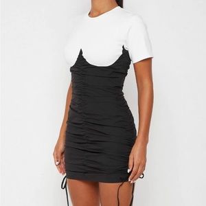Tshirt dress with black corset bodice